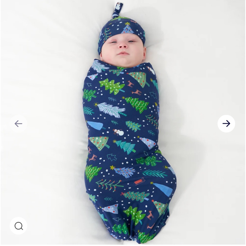 Little sleepies swaddle and hat set